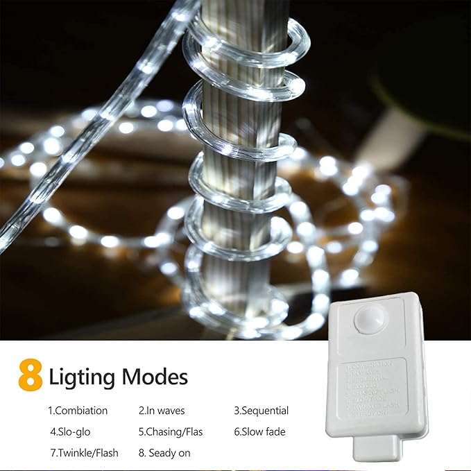50ft 360 LED Rope Lights Outdoor, Connectable and Flexible Tube Lights - Image 3
