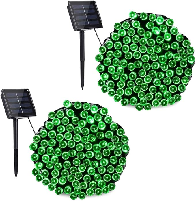 String Lights, Green 72ft Solar Outdoor Lights with 8 Modes