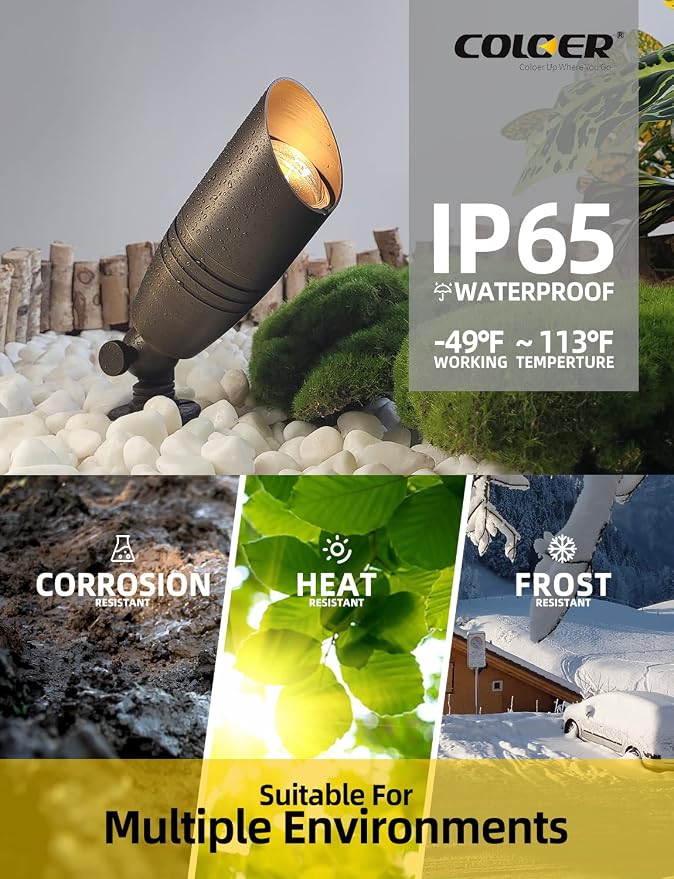 COLOER Die-cast Brass Landscape Spotlights Outdoor - Image 5