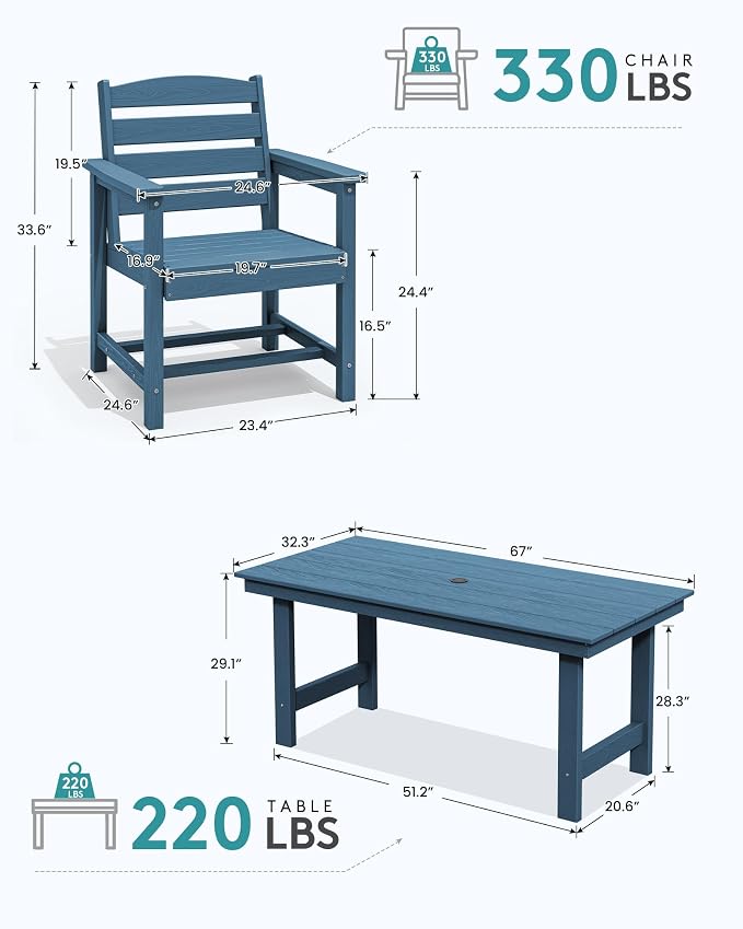 SERWALL Patio Dining Table and Bench Set - Image 4