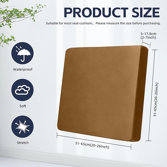 Cushion Covers, 8 Pack, Camel Stretch Slipcovers for Patio Furniture