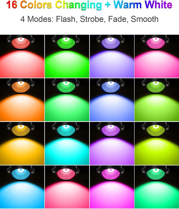 ZUCKEO 12W RGB Low Voltage Landscape Lights, LED Color Changing Landscape - Image 3