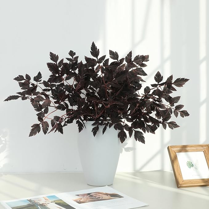 Artificial Fall Greenery Stems, Purple Cimicifuga, 32 Inch, 3 Pack