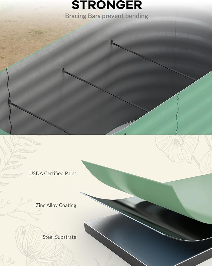 GarveeLife 8x2x2 ft Galvanized Raised Garden Bed - Image 2