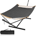 Double Hammock with Stand, Quick Dry Hammock with 12FT Stand by MansionHome
