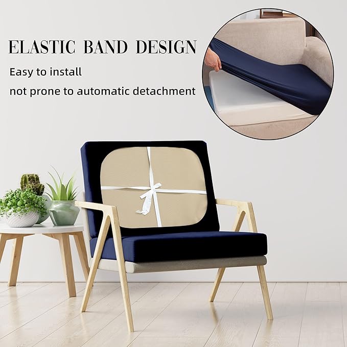 Sofa Covers, 12-Piece Stretch Outdoor Cushion Set in Navy Blue