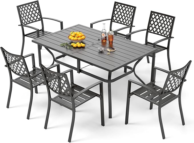 PHI VILLA 7 Pieces Outdoor Dining Set by PHIVILLAThepioneerofcomfortablehouseholdsupplies