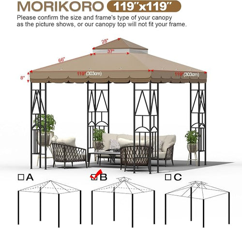 10x10 Canopy Replacement Top Double Tiered Gazebo Cover - Image 2