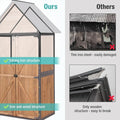 Outdoor Storage Shed with Metal Frame and Adjustable Shelves, Brown
