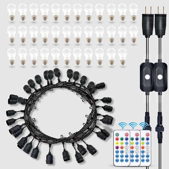 String Lights 96 FT Outdoor LED Multicolor with Remote Control
