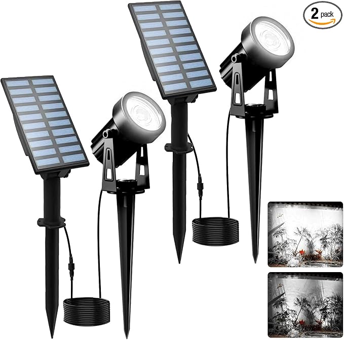 T-SUNUS Solar Garden Spot Lights, LED Solar Landscape Light Outdoor IP65 by T-SUNUSLighting