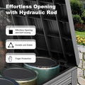 Deck Box, 45 Gallon Black Resin Lockable Outdoor Storage Bin
