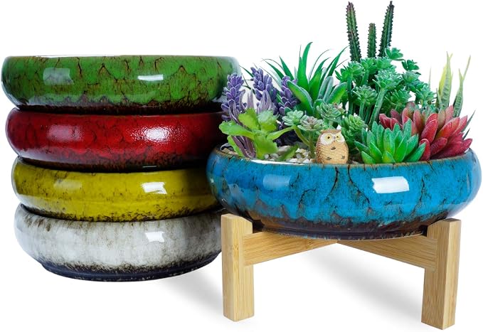 ARTKETTY Ceramic Succulent Planter, 10 inch - Image 7