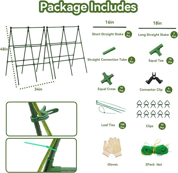 2 Pack Cucumber Trellis, A-Frame Vegetable Trellis - Image 5