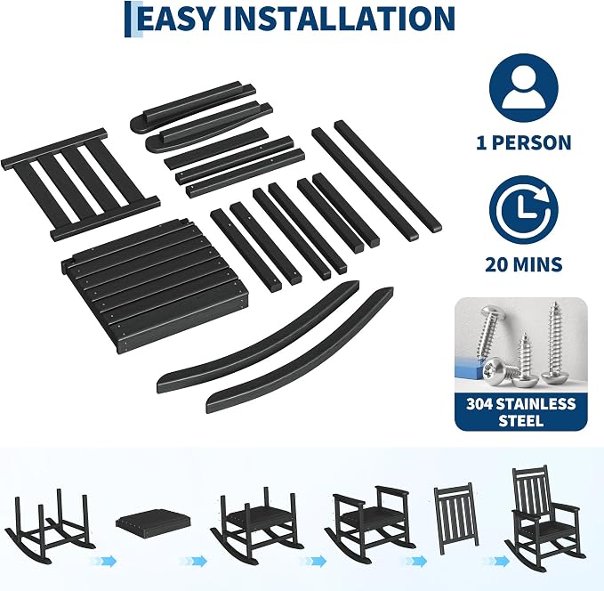 Poly Lumber Rocking Chair Outdoor Set of 2 - Image 5