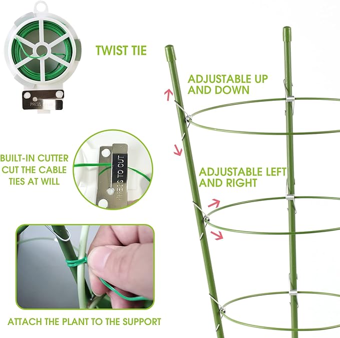 8 Pack Tomato Cage Plant Support Cages - Image 4