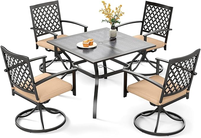 PHI VILLA 5 Pieces Outdoor Dining Set by PHIVILLAThepioneerofcomfortablehouseholdsupplies