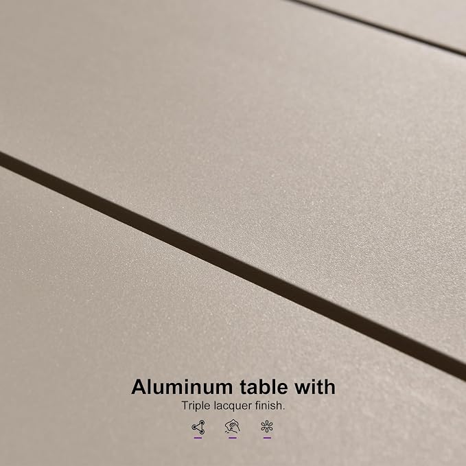 PURPLE LEAF Outdoor Dining Set for 10 All-Weather 12 Pieces Patio Aluminium - Image 7