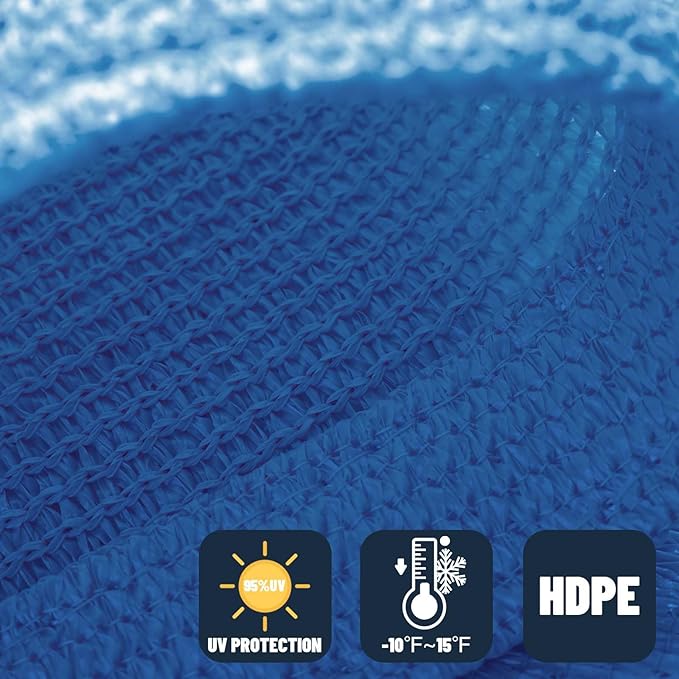 SUNNY GUARD Sun Shade Sail 10' x 13' Rectangle Blue UV Block Sunshade - Image 4
