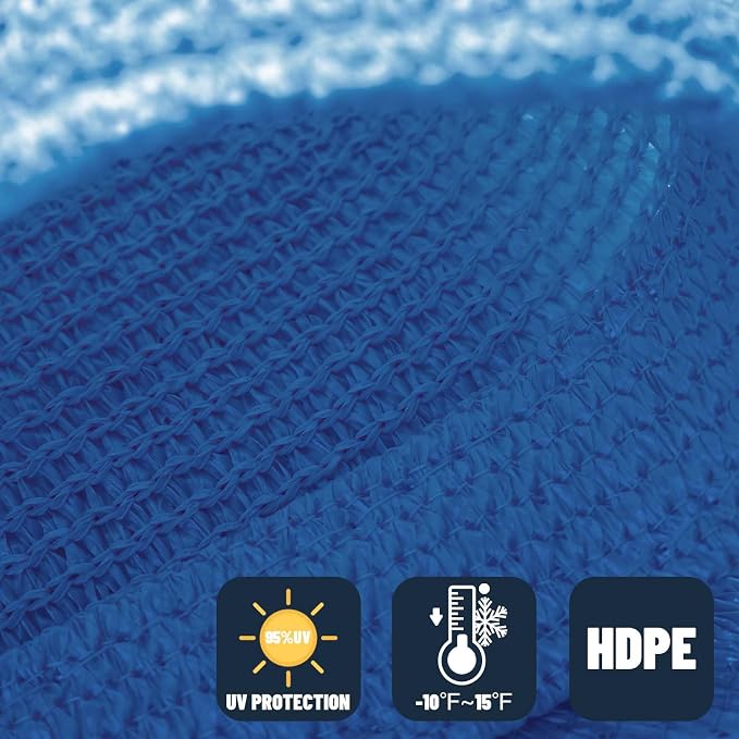 SUNNY GUARD Sun Shade Sail 20'x20'x20' Triangle Blue UV Block Sunshade - Image 4