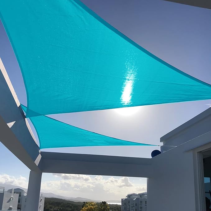 SUNNY GUARD Custom Size 6'x6'x8.5' Turquoise Blue Sun Shade Sail Right Triangle by SUNNYGUARD