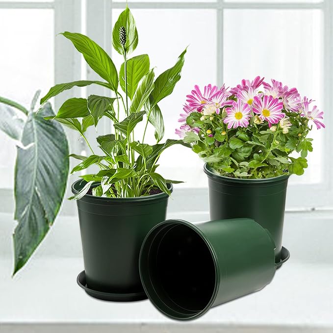Fasmov 10PCS 1 Gallon Durable Nursery Pot Garden Flower Pots Nursery Plant - Image 5