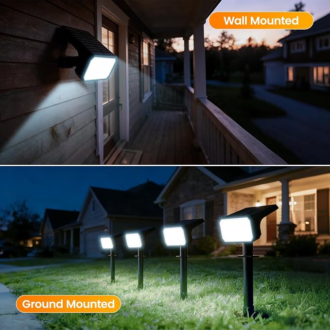 Fabrito Solar Spot Lights Outdoor 4 Pack, Auto On/Off Spotlights, IP67 - Image 5
