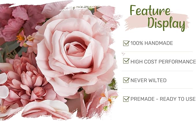 Artificial Flower Arch Decor Kit in Dusty Rose Silk with Drapes