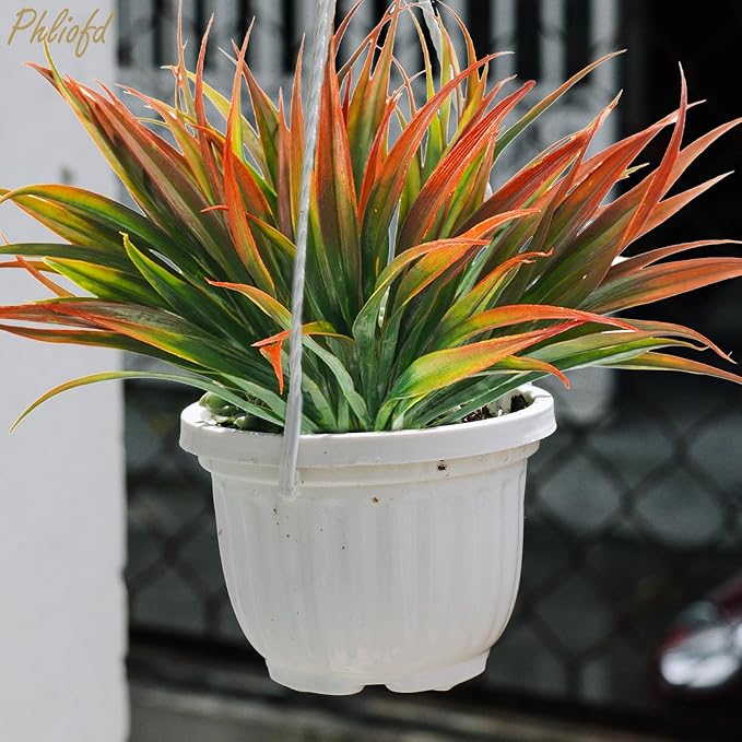 16Pcs Artificial Grass Fake Plants 17.3in Outdoor Plastic Plants UV Resistant - Image 4