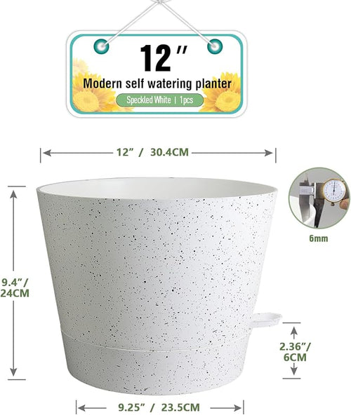 12 inch Large Self Watering Pots, Plant Pots - Image 2