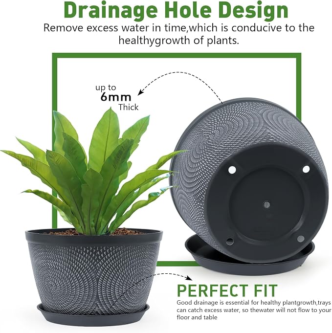 Quarut 10 Inch Flower Pots Planters - Image 4