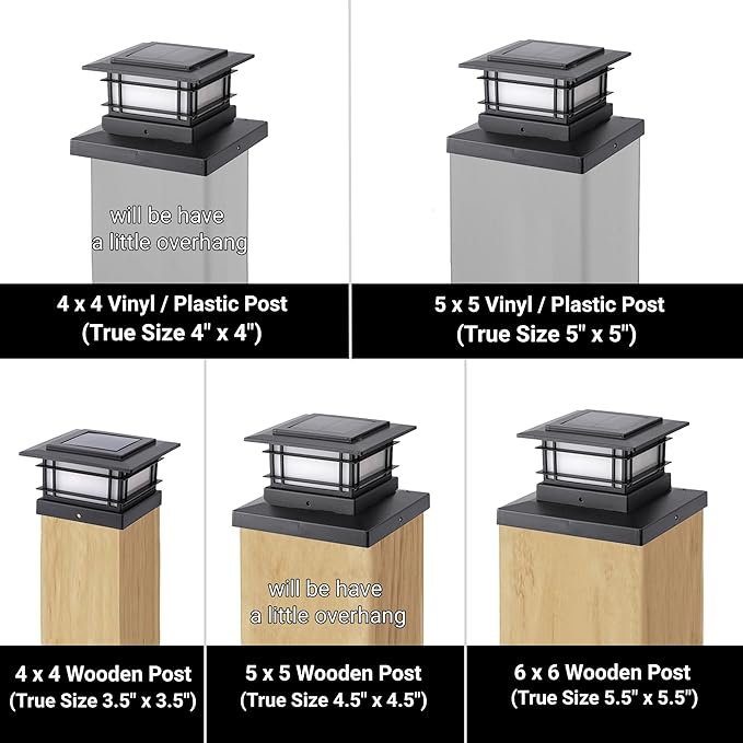 Dynaming 4 Pack Solar Post Cap Lights Outdoor - Image 3