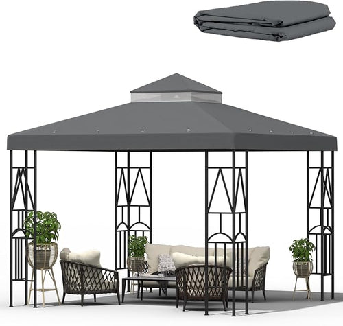 10x10 Canopy Replacement Top Double Tiered Gazebo Cover by Unknown