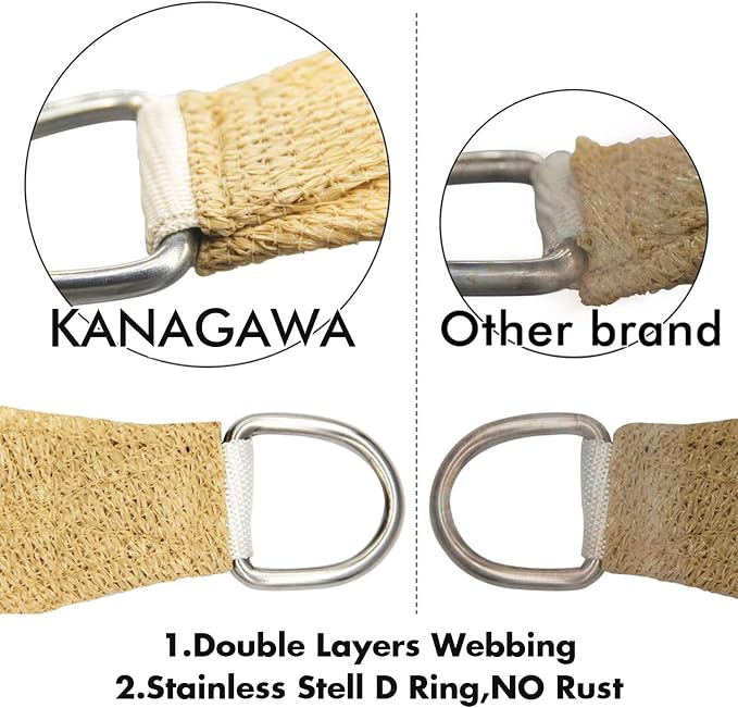 KANAGAWA 14'X16' Sand Custom Size Sun Shade Sail Rectangle UV Block Canopy Cover - Image 5