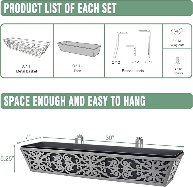 2 Pack 30 Inch Window Boxes Planter - Image 7