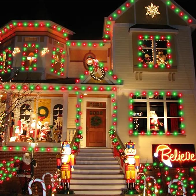 String Lights 500 LED, 165 ft, Red, Waterproof for Outdoor Use