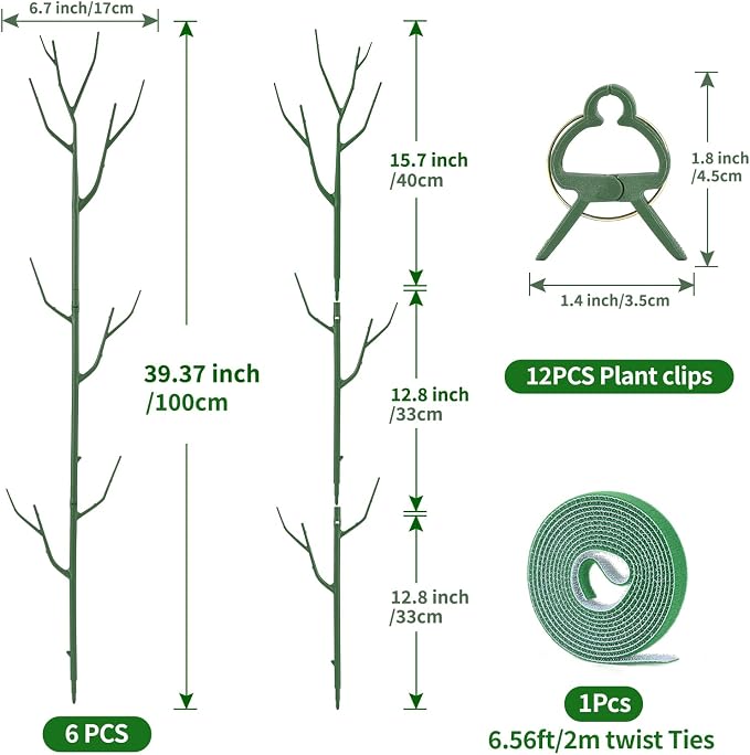 9 Pack Green Plant Support Stakes Plant Stakes - Image 2