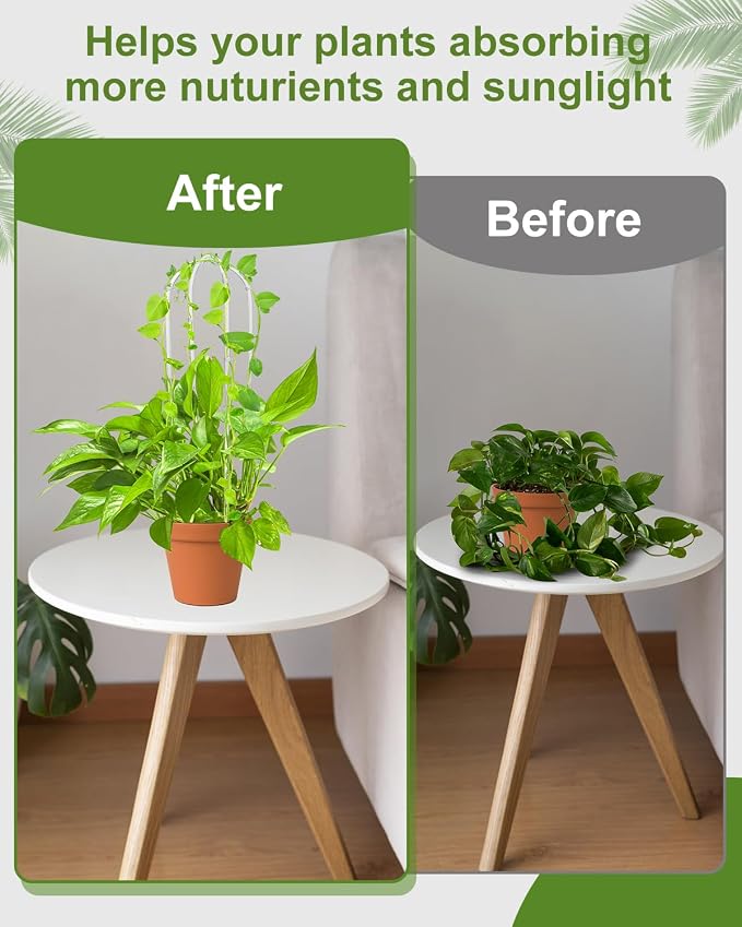 16 Inch U-Shaped Acrylic Plant Trellis, Small Houseplant Trellis Garden - Image 4