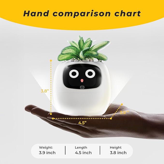Smart Planter Pot with App Control, Green Plastic, Modern Style