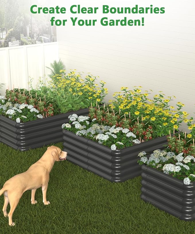 3.0x3.0x1.0ft Raised Garden Bed Kit, Rustproof PP Material Garden Box, Flower - Image 6