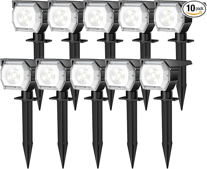 EIUIO Solar Outdoor Lights, 3 Lighting Modes Solar Spot Lights Outdoor by Lightupyourlife