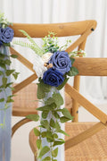 Artificial Flowers Set of 10 Blue Rose Wedding Pew Decorations