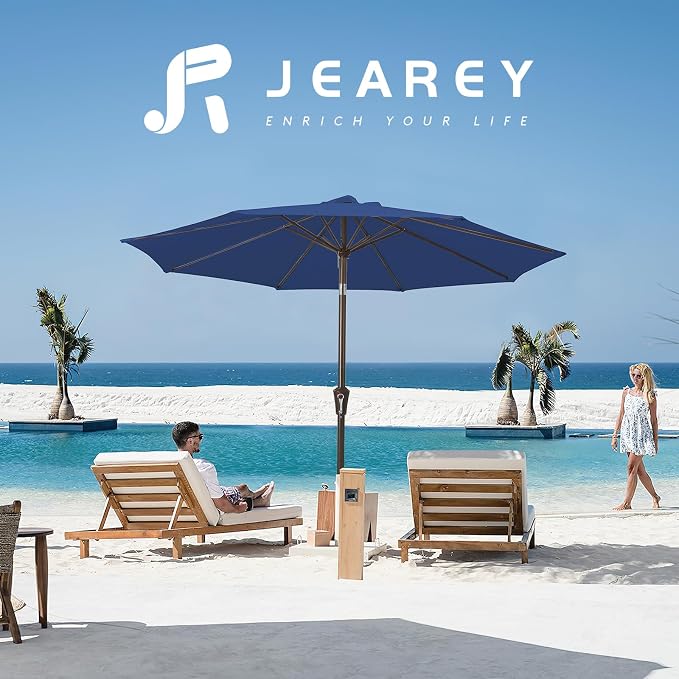 JEAREY 9FT Outdoor Patio Umbrella Outdoor Table Umbrella - Image 6