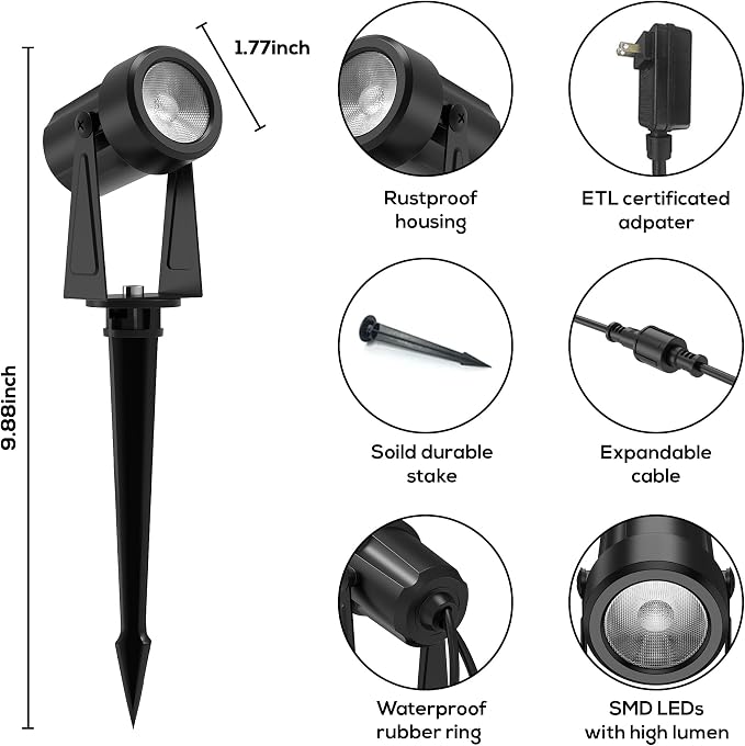Banord RGBW Color Changing Outdoor Landscape Lighting, 4 Pack Low Voltage LED - Image 2