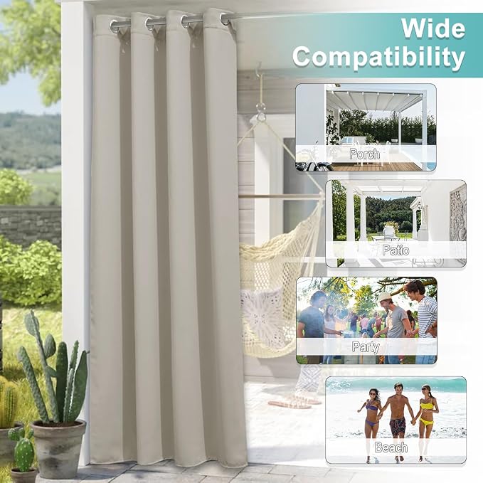 NICETOWN 2 Panels Indoor & Outdoor Curtains - Image 6