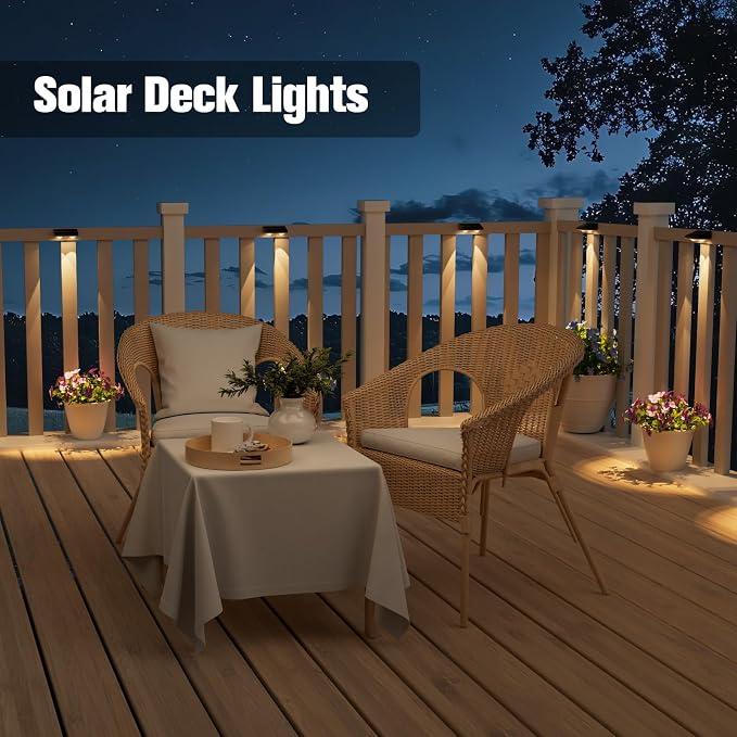 NIORSUN Solar Fence Lights, 16 Pack Solars Deck Light, Warm White Color - Image 5