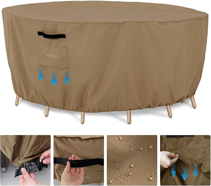 Tempera Patio Table Cover, Sectional Sofa, Dining Set Cover Outdoor, Anti-Fading by TemperaPatioLife