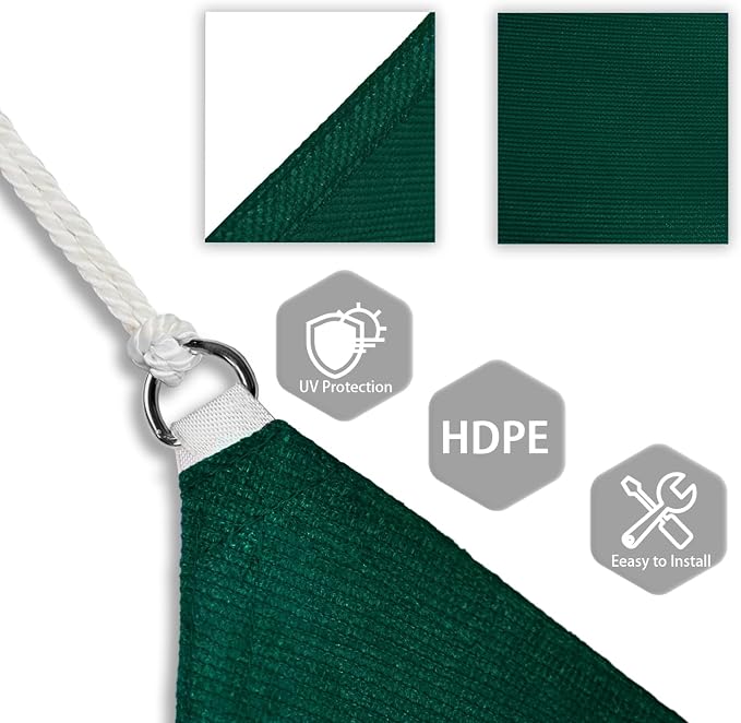 Patio Paradise 10' x 10' x 10' Sun Shade Sail Triangle Canopy Shade Cloth - Image 3