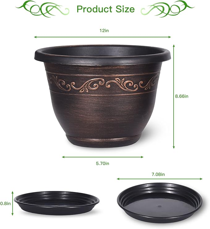 Plastic-Plant-Flower-Planters-12 Inch - Image 2