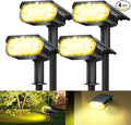 4 Pack Solar Spot Lights Outdoor 1000 Lumens, 64 LEDs IP67 Waterproof Landscape by AOUNQ